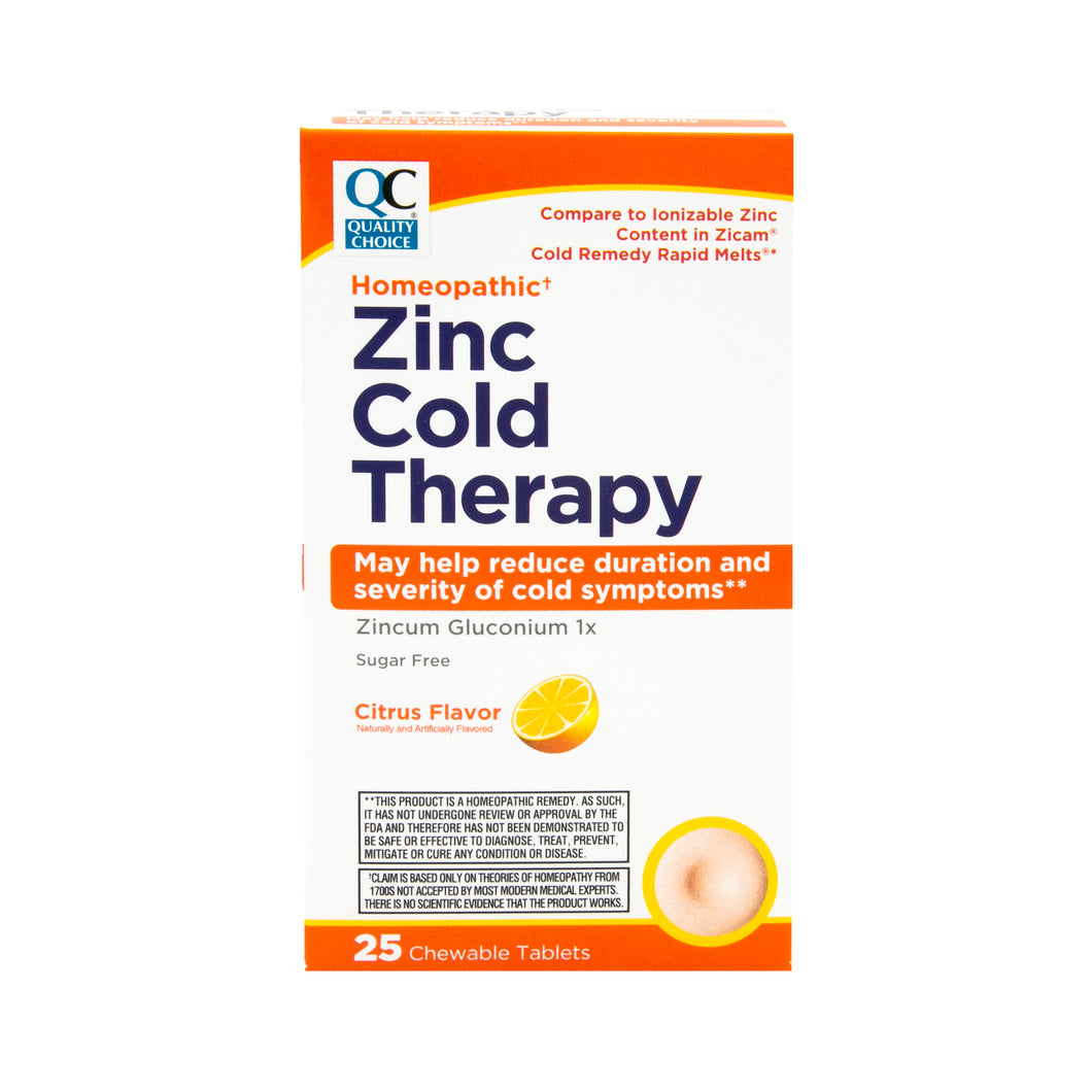 QC HOMEOPATHIC ZINC COLD THERAPY, CITRUS FLAVOR (ZICAM COLD REMEDY RAPD MELTS) (25 Chewable Tablets)