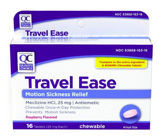 QC TRAVEL EASE, RASPBERRY FLAVOR (BONINE CHEWABLE) (16 Chewable Tablets)