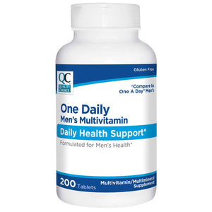 QC ONE DAILY MEN'S MULTIVITAMIN, DAILY HEALTH SUPPORT (200 Tablets)