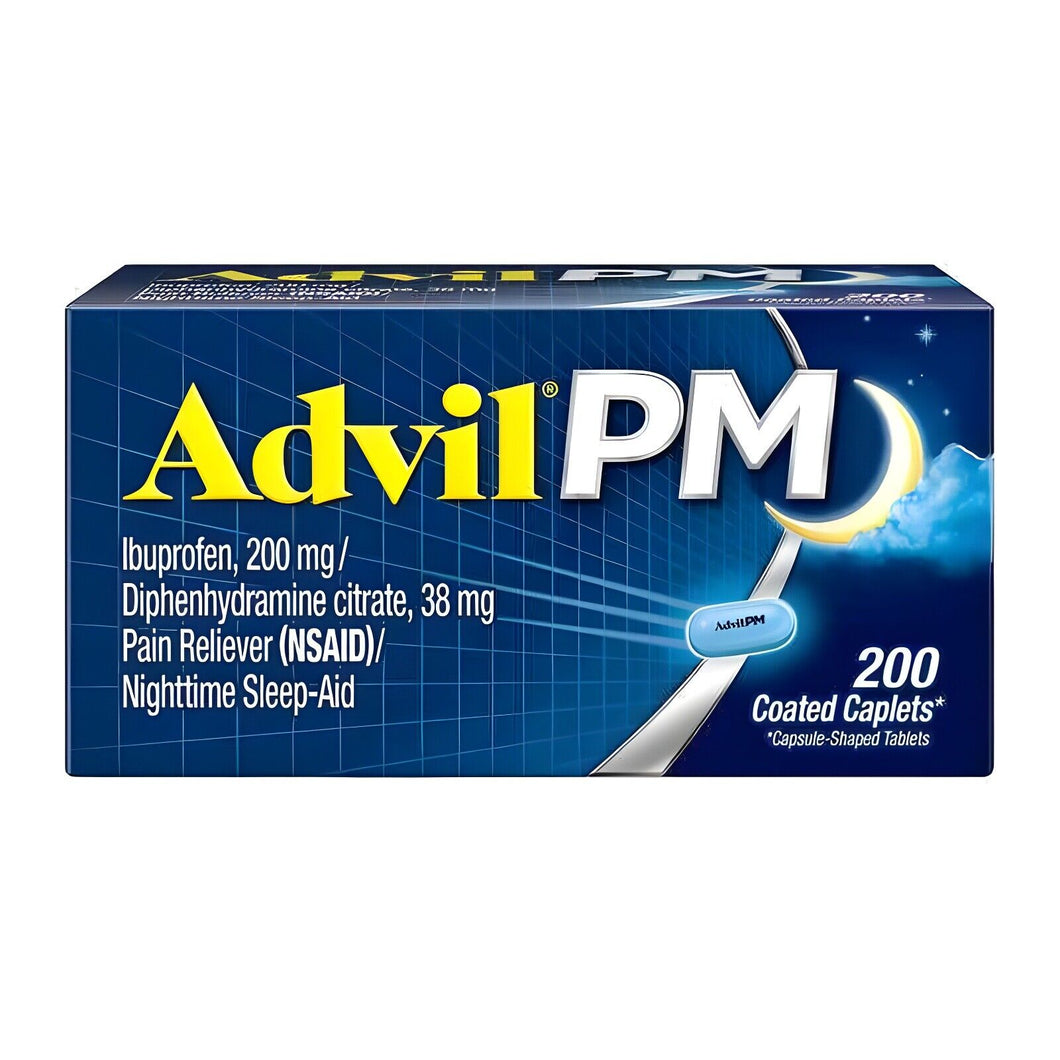 Advil PM, Pain Reliever / Nighttime Sleep Aid, 200 Caplets