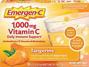 Emergen-C 1000mg Vitamin C Powder, Tangerine (30 Counts)