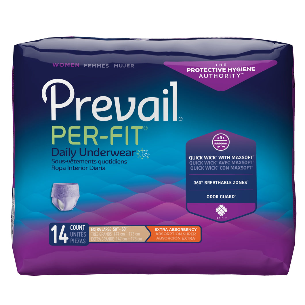 PREVAIL DISPOSABLE UNDERWEAR FEMALE (X-Large) 14 Diapers