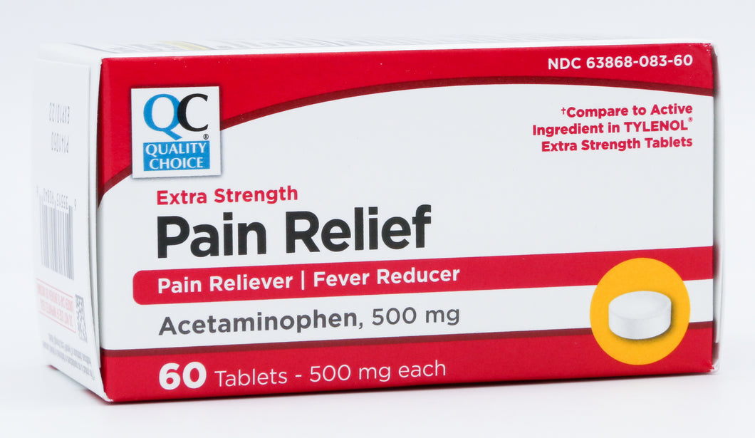 QC EXTRA STRENGTH PAIN RELIEF ACETAMINOPHEN 500 MG (60 Tablets)