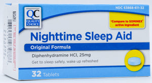 QC NIGHTTIME SLEEP AID 25 mg, ( 32 Tablets)