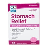 QC STOMACH RELIEF, PINK BISMUTH ( 30 CHEWABLE TABLETS)