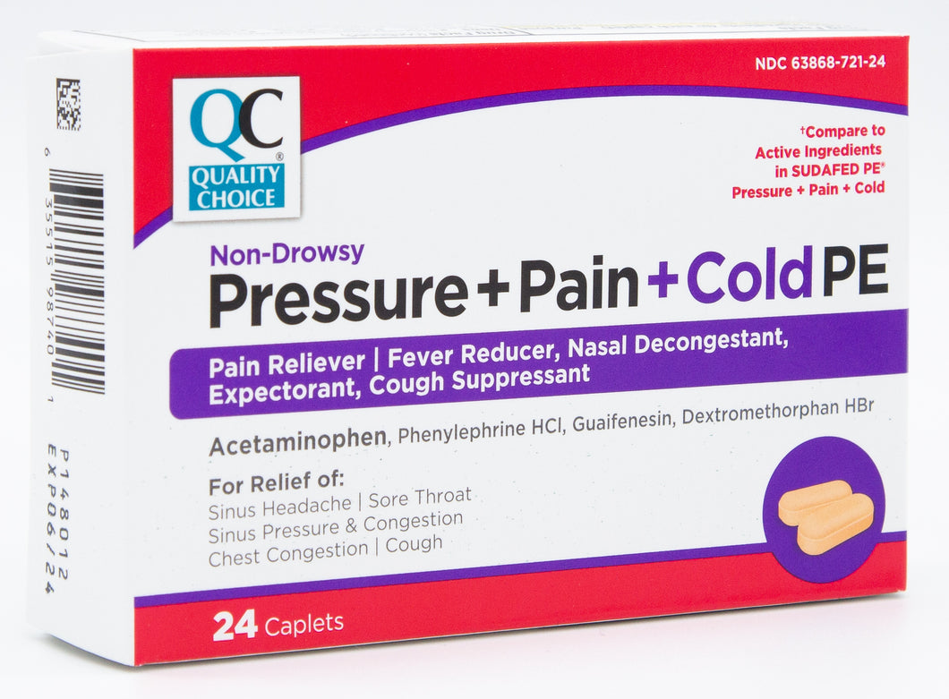 QC PRESSURE PAIN & COLD PE (24 CAPLETS)