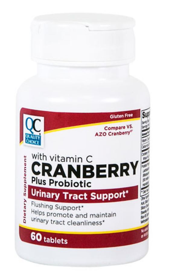 QC CRANBERRY PLUS PROBIOTIC, WITH VITAMIN C, URINARY TRACT SUPPORT (60 Tablets)