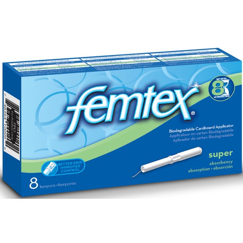 FEMTEX TAMPONS SUPER WITH CARDBOARD APPLICATOR (8 Tampons)