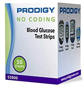 PRODIGY NO CODING, BLOOD GLUCOSE TEST STRIPS (50 STRIPS)