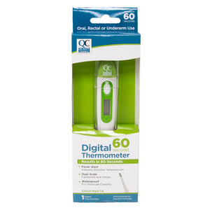 QC DIGITAL THERMOMETER, RESULTS IN 60 SECONDS (1 Digital Thermometer)