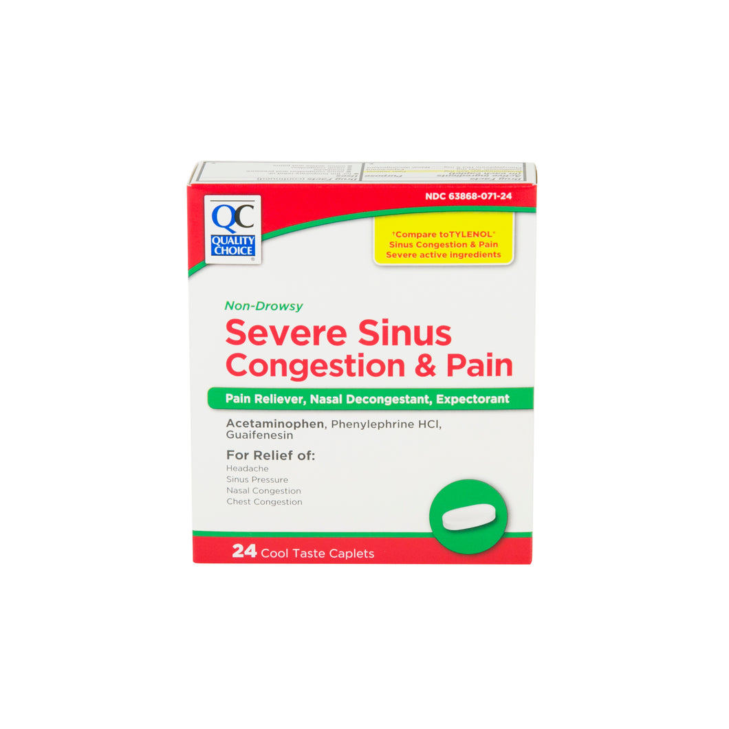 QC SEVERE SINUS CONGESTION & PAIN FOR ADULTS, DAYTIME, NON-DROWSY (24 Cool Taste Caplets) (TYLENOL SINUS CONGESTION & PAIN DAYTIME)