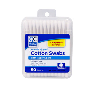 QC DOUBLE TIPPED COTTON SWABS (Q TIPS) (50 SWABS)