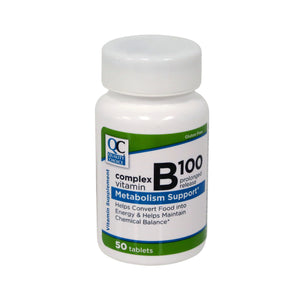 QC VITAMIN B100 COMPLEX, PROLONGED RELEASE (50 Tablets)