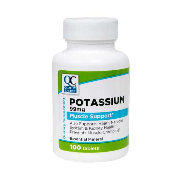 QC POTASSIUM 99mg, MUSCLE SUPPORT & MINERAL BALANCE SUPPORT (100 Tablets)