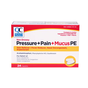 QC NON-DROWSY PRESSURE+PAIN+MUCUS PE (24 Caplets) (SUDAFED PE)