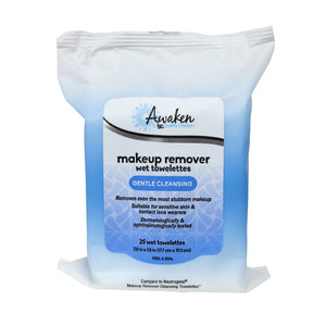 QC AWAKEN MAKEUP REMOVER, WET TOWELETTES, GENTLE CLEANSING (25 Wet Towelettes)