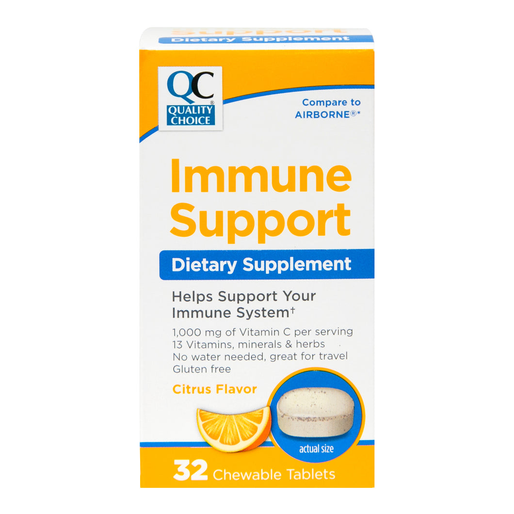 QC IMMUNE SUPPORT DIETARY SUPPLEMENT, CITRUS (32 Chewable Tablets)