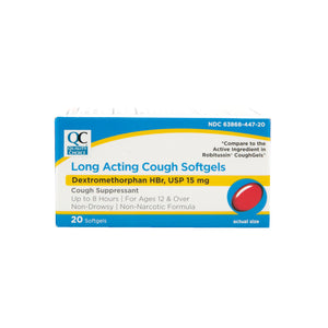 QC LONG ACTING COUGH SOFTGELS, USP 15mg (20 Softgels)