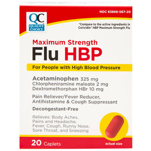 QC MAXIMUM STRENGTH FLU HBP (20 Caplets)
