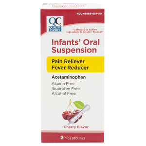 QC INFANTS ORAL SUSPENSION, PAIN RELIEVER/ FEVER REDUCER, CHERRY FLAVOR (INFANTS TYLENOL) (60ml)