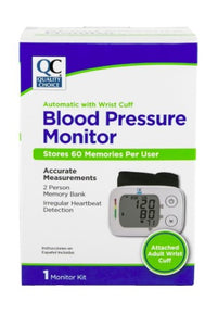 QC BLOOD PRESSURE MONITOR, WITH AUTOMATIC WRIST CUFF (STORES 60 MEMORIES PER USER)