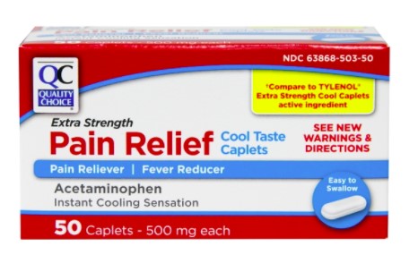 QC EXTRA STRENGTH PAIN RELIEF COOL TASTE CAPLETS, ACETAMINOPHEN (50 Caplets)