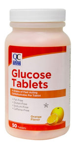QC GLUCOSE TABLETS ORANGE FLAVOR (50 Chewable Tablets)